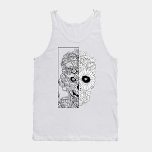 Floral mechanical skull Tank Top